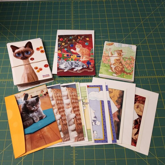 Vintage Bundle of Cat Themed Greeting Cards - Picture 1 of 3